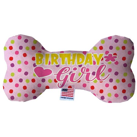 Mirage Pet Products Birthday Girl Stuffing Free Bone Dog Toy 10 in. 1387-SFTYBN10